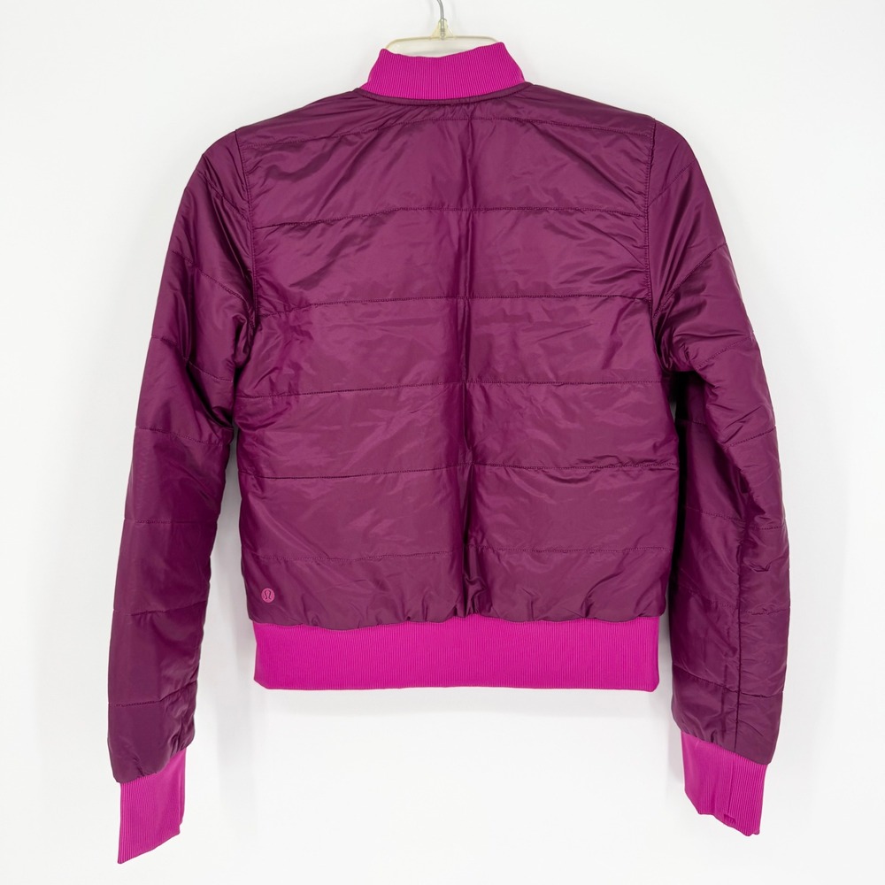Lululemon Non-Stop Reversible Bomber Jacket‎ Pomegranate Pink Size 4 Athleisure - Picture 14 of 16